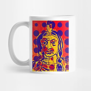 Blue Dot Pop Art Indian Mug